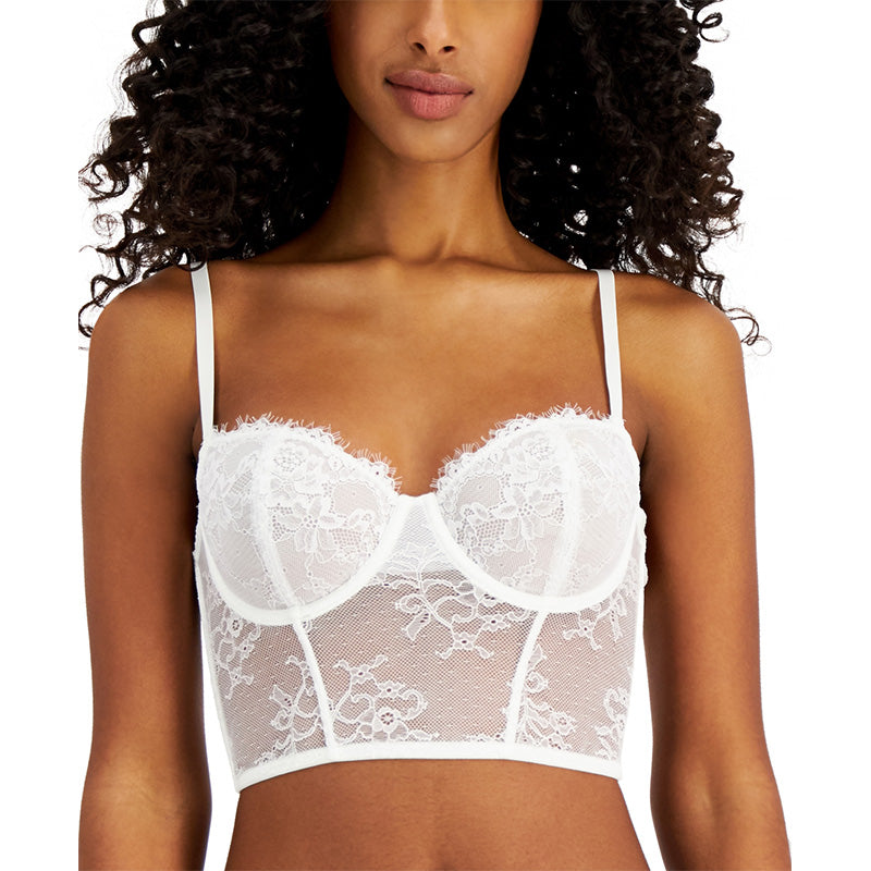 INC Lace Bustier Lingerie White S