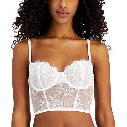 INC Lace Bustier Lingerie White S