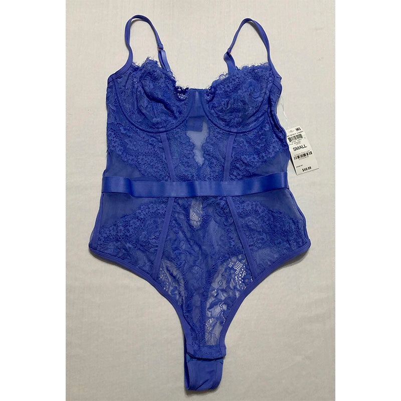 INC  Lace Cutout Lingerie Bodysuit Lolite S