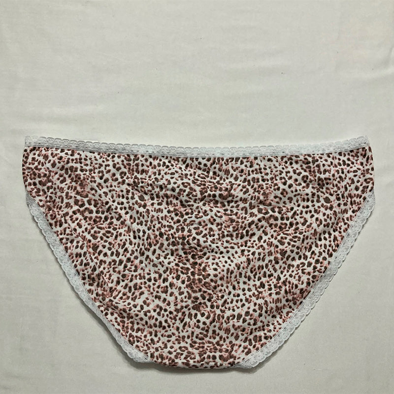 Jenni Lace Trim Hipster Underwear Pink Leopard Print 2XL