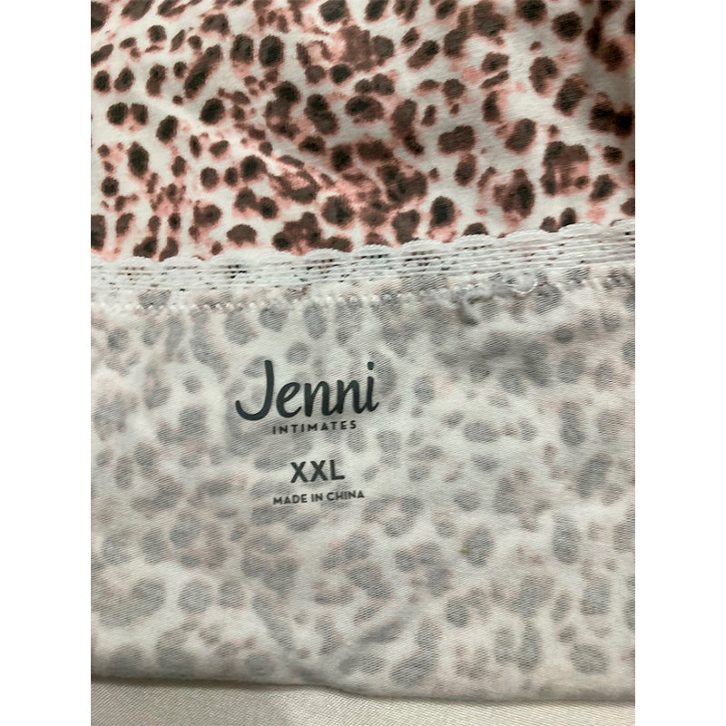 Jenni Lace Trim Hipster Underwear Pink Leopard Print 2XL