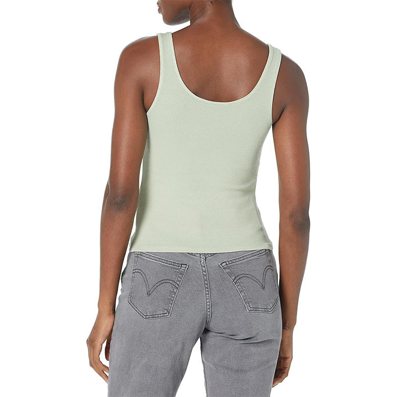 GUESS Sleeveless Lyra Dyed Henley Tank Green M