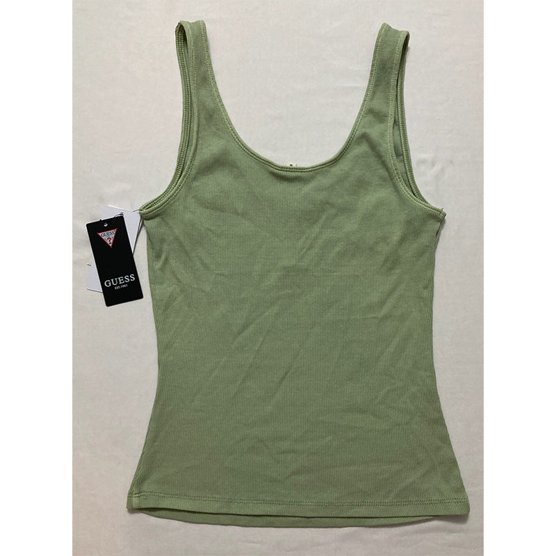 GUESS Sleeveless Lyra Dyed Henley Tank Green M