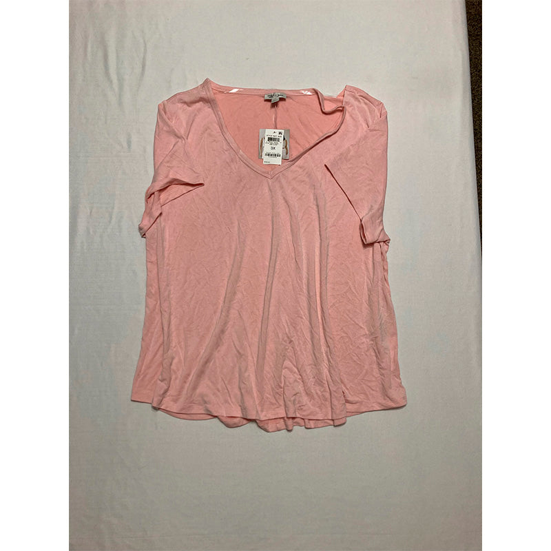 Jenni Not Size Short Sleeve Neckline Cutout Only T-Shirt Pink Cloud 3X
