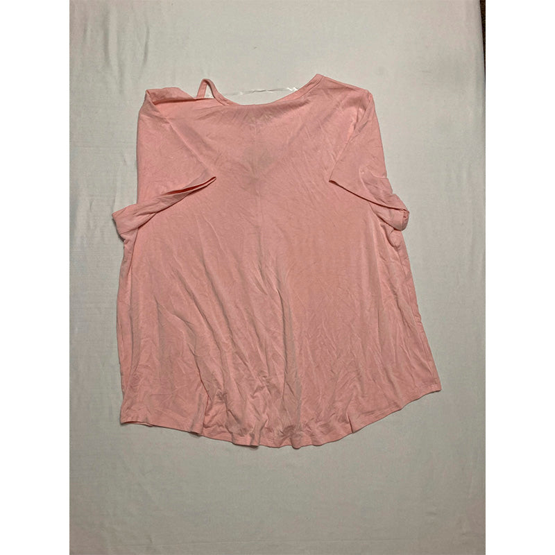 Jenni Not Size Short Sleeve Neckline Cutout Only T-Shirt Pink Cloud 3X