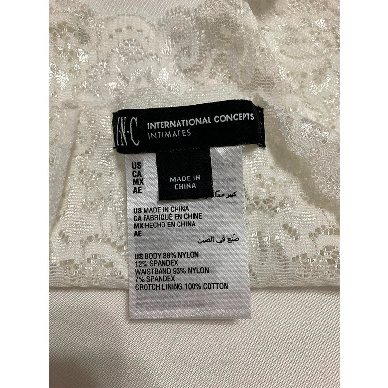 INC  High Waist Lace Thong White 2XL