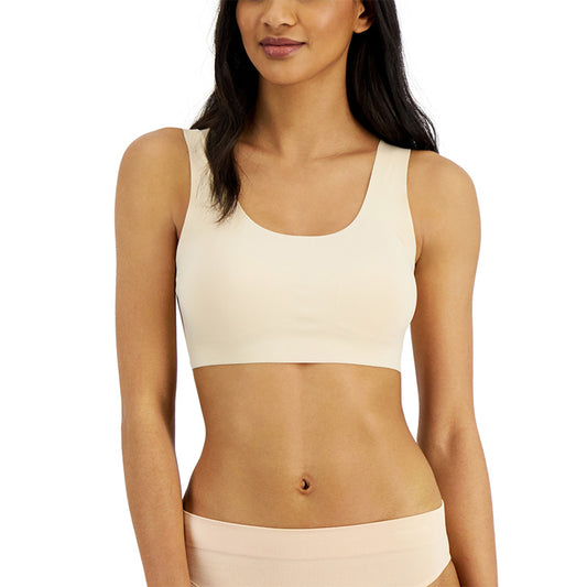 Alfani Laser Cut Seamless Bralette Creamy Ivory S