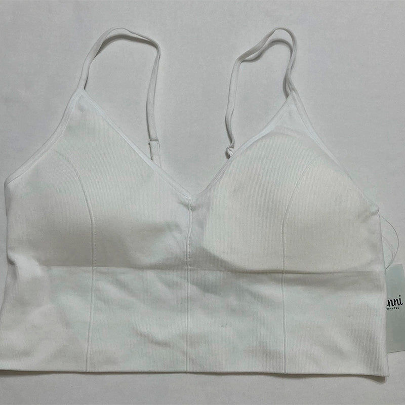 Jenni Seamless Ribbed Bralette White 2XL
