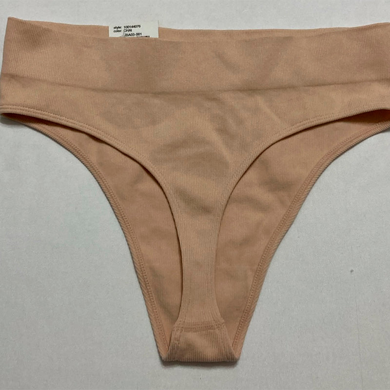 Jenni Seamless Ribbed Hi-Cut Thong Chai S