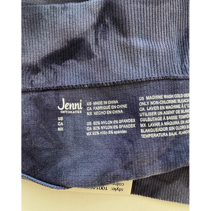 Jenni Seamless Ribbed Hi-Cut Thong Navy 2XL