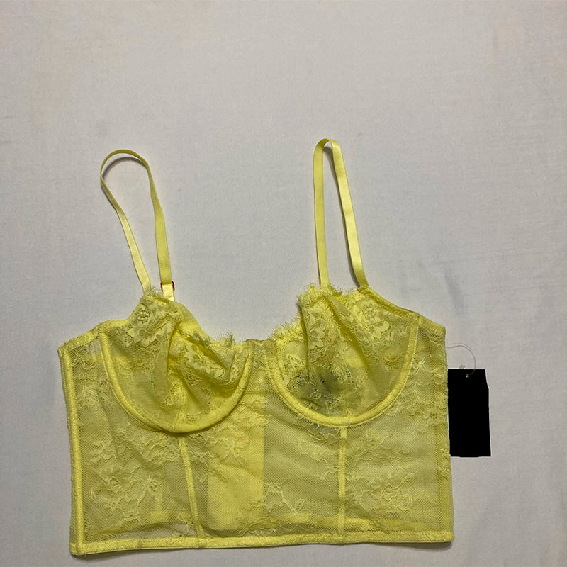 INC Lace Bustier Lingerie Sun Drop L