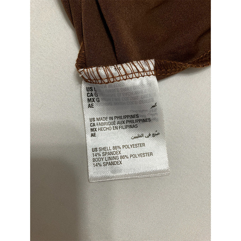 Alfani High Neck Thong Bodysuit Brown L