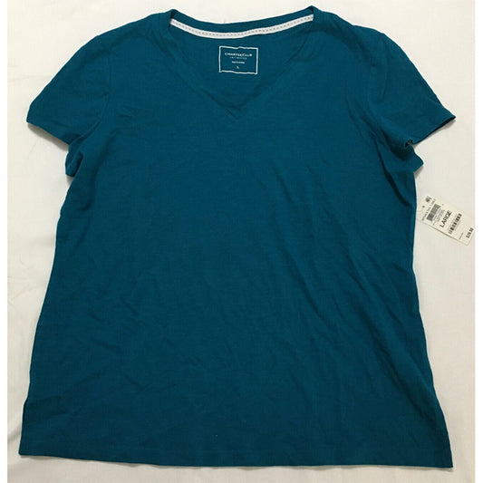 Charter Club Everyday Cotton V-Neck Only Pajama T-Shirt Blue L