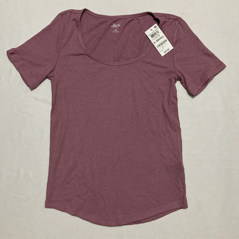 JENNI Ribbed Only Pajama Short-sleeve Shirt Antique Rose XS