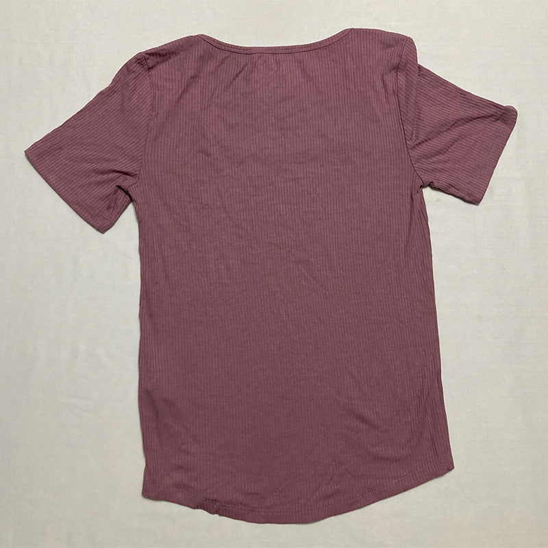 JENNI Ribbed Only Pajama Short-sleeve Shirt Antique Rose XS