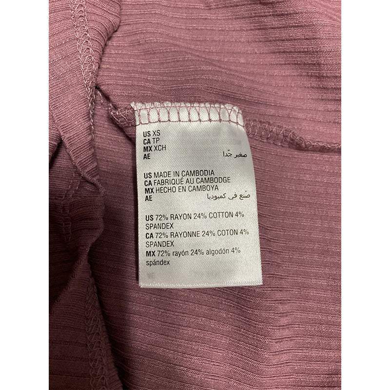 JENNI Ribbed Only Pajama Short-sleeve Shirt Antique Rose XS