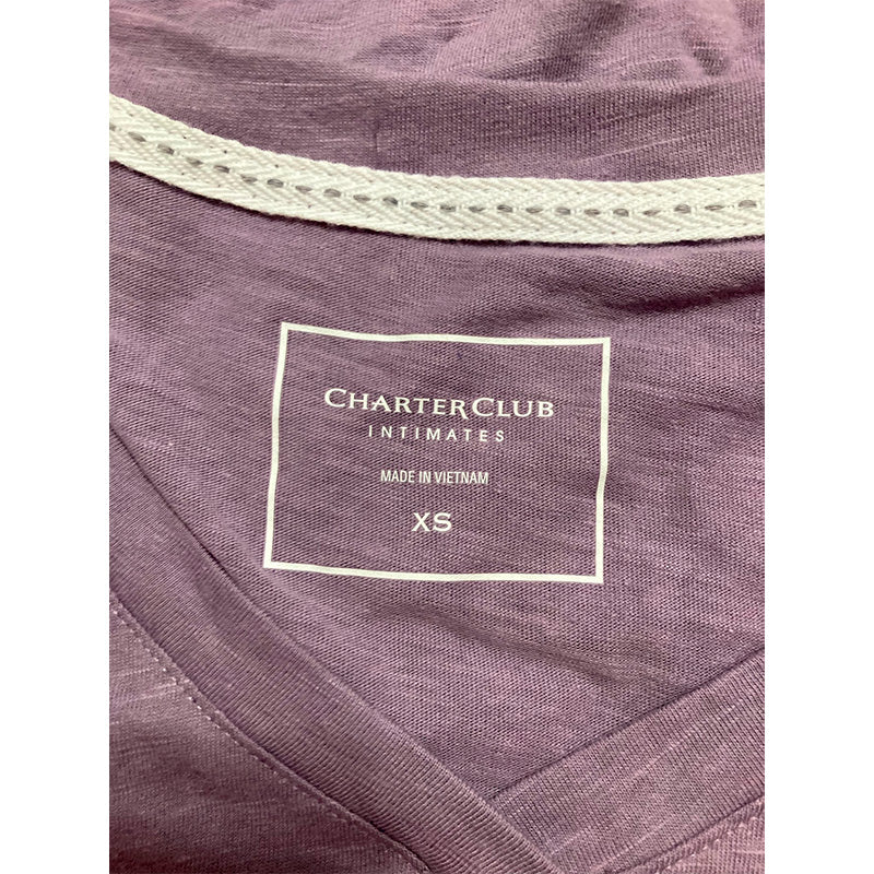 Charter Club Everyday Cotton V-Neck Pajama T-Shirt Purple XS