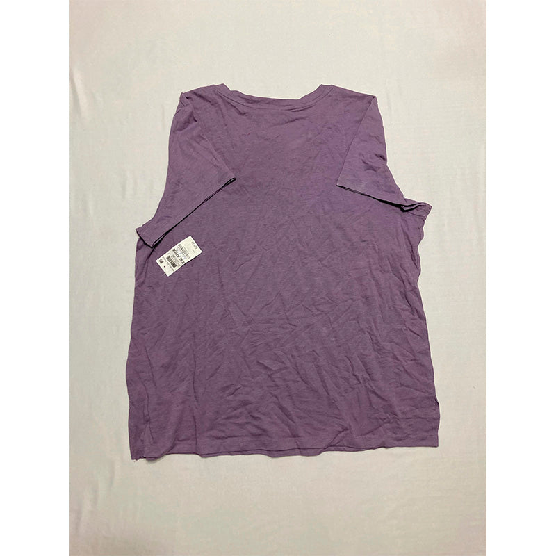 Charter Club Everyday Cotton V-Neck Pajama T-Shirt Purple 2XL