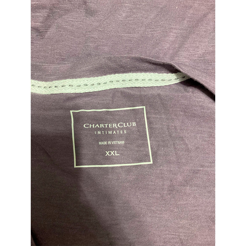 Charter Club Everyday Cotton V-Neck Pajama T-Shirt Purple 2XL