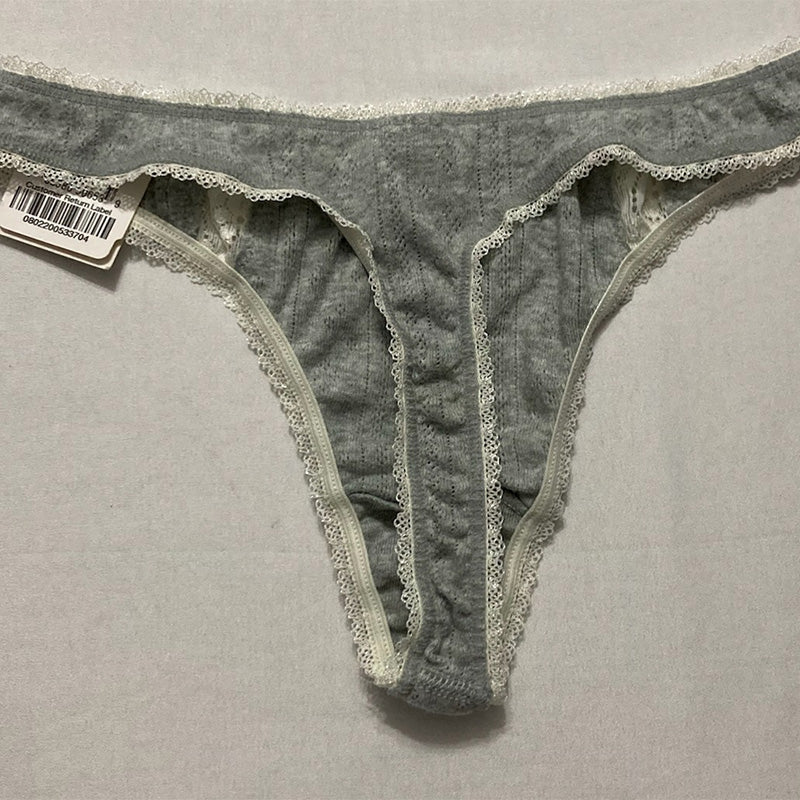 Charter Club Cotton Pointelle Bikini Underwear Grey XS