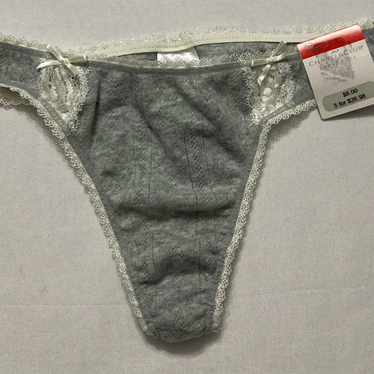 Charter Club Cotton Pointelle Bikini Underwear Grey XS