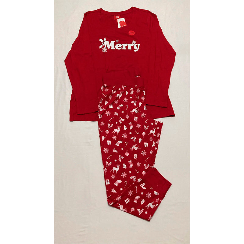 Family Pj Set 2 Piece Top & Pants Red XL