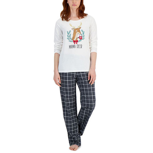 Family Pajamas Mama Deer Mix It Family Pajama Set White S