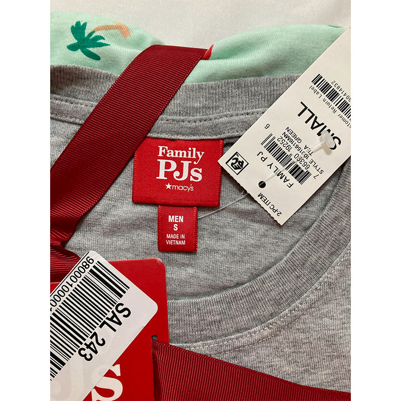 Family Pajamas Matching Men's Tropical Santa Mix Pajama Set Grey S