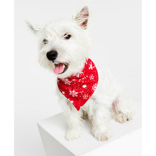 Family PJ Matching Pet Merry Snowflake Bandana Candy Red S/M