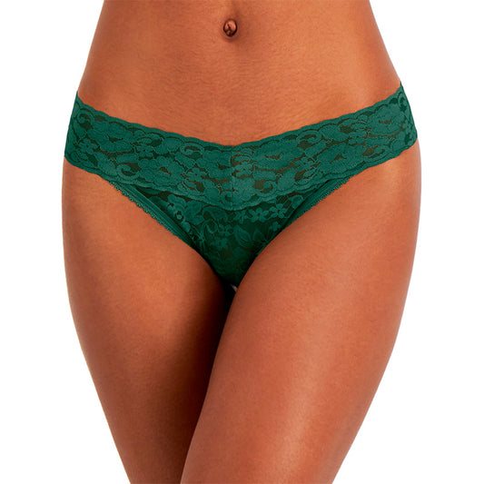 INC Lace-Trim Thong Underwear Smoke Pine 2XL