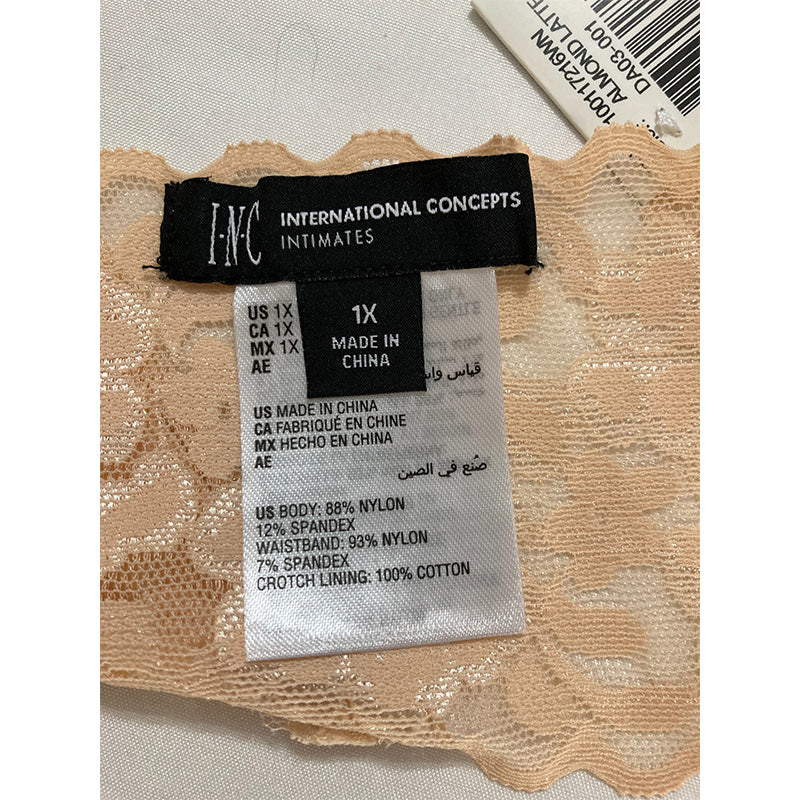 INC  Lace Thong Underwear Almond Latte