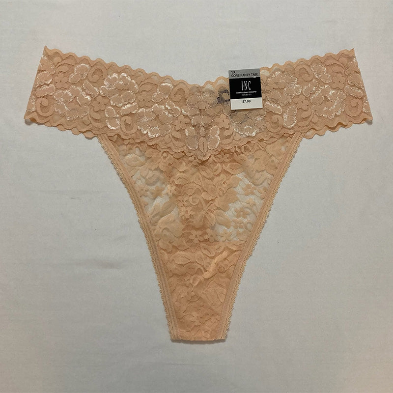 INC  Lace Thong Underwear Almond Latte