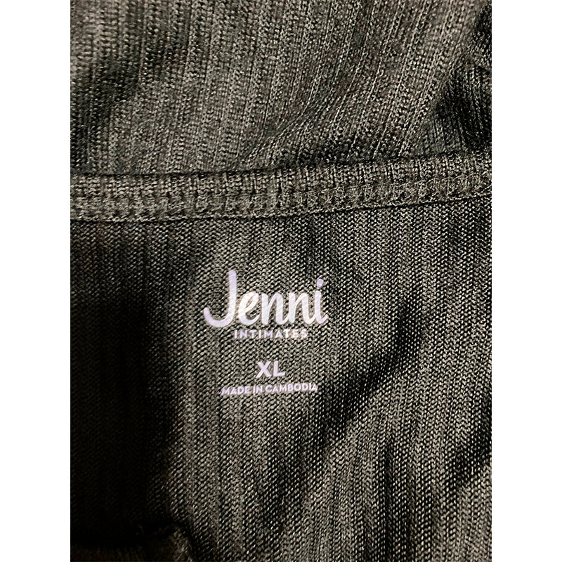 Jenni Women's Split-Neck Only Pajama Top Black XL