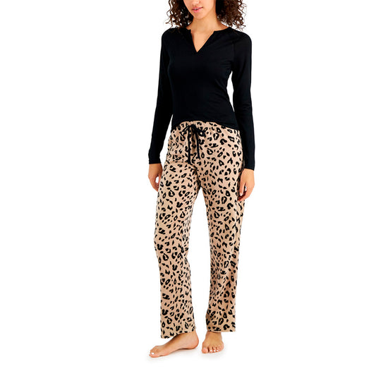 Jenni Women's Split-Neck Only Pajama Top Black XL