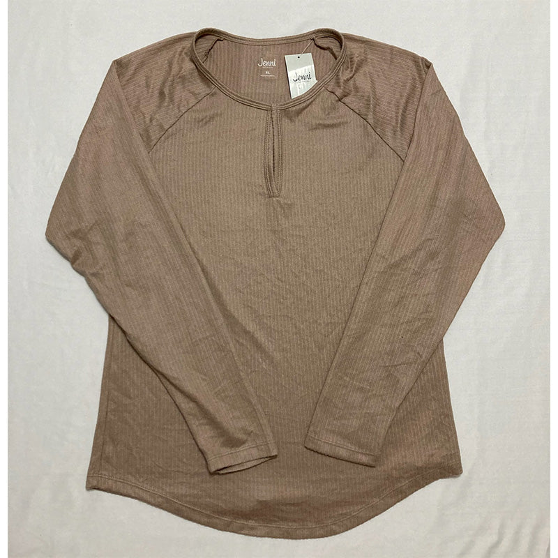 Jenni Split-Neck Only Pajama Top Toffe Candy XL
