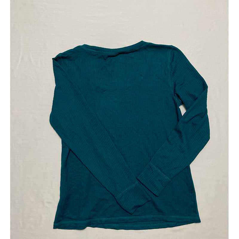 Jenni Split-Neck Pajama Top Emerald M