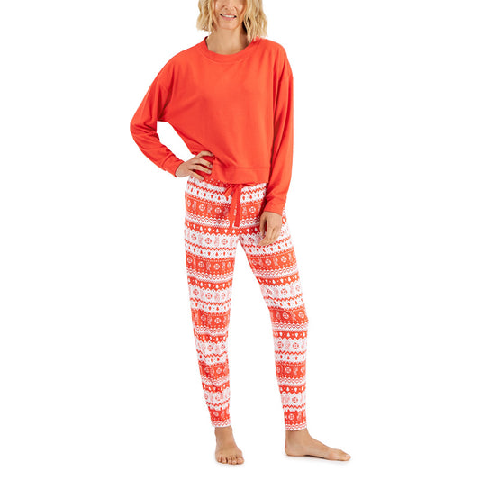Jenni Long Sleeve Mix It Packaged Pajama Set Red S