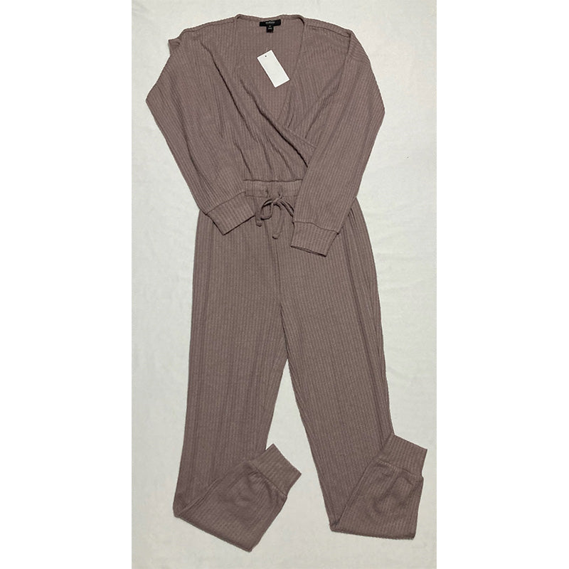 Alfani Long Sleeve Tie Waist Sleep Jumpsuit Dusty Lave XS