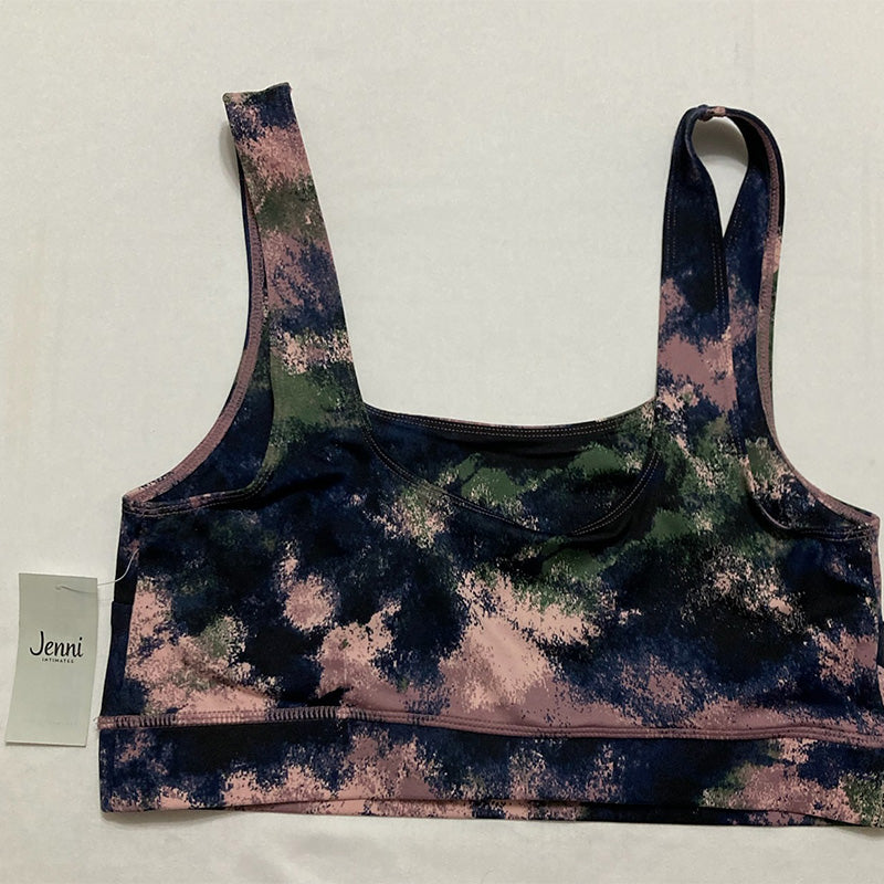 Jenni Square-Neck Bralette Dark Tie Dye L