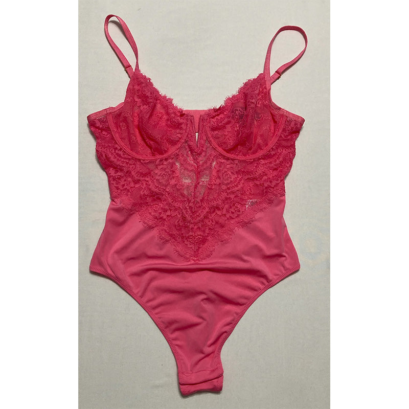 INC Micro Lace Bodysuit Pink M