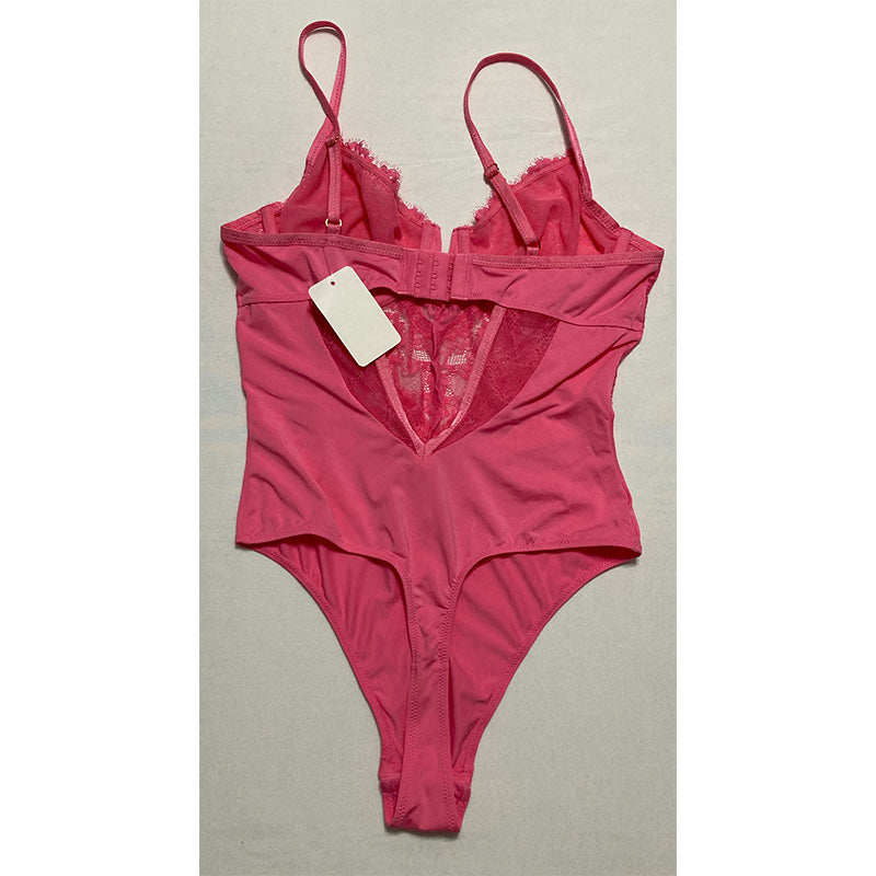 INC Micro Lace Bodysuit Pink M