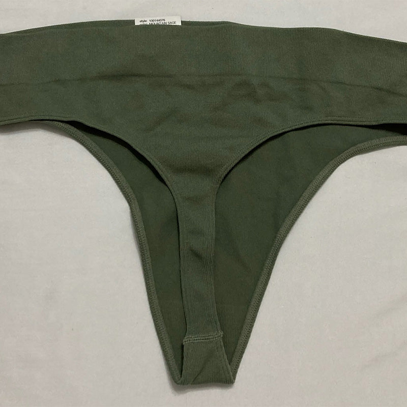 Jenni Seamless Ribbed Hi-Cut Thong Mountain Sage 2XL