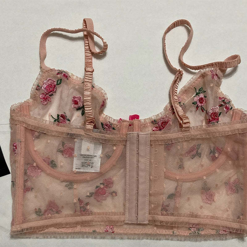 INC Rose Embroidered Bustier M
