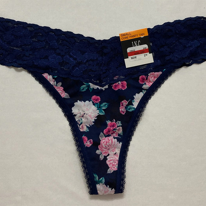 INC Lace-Trim Thong Underwear Multicolor S