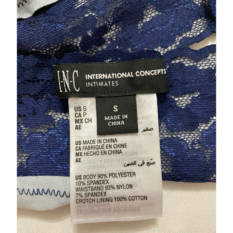 INC Lace-Trim Thong Underwear Multicolor S