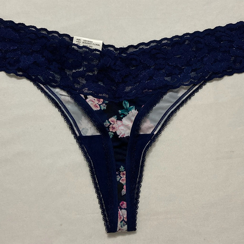 INC Lace-Trim Thong Underwear Multicolor L