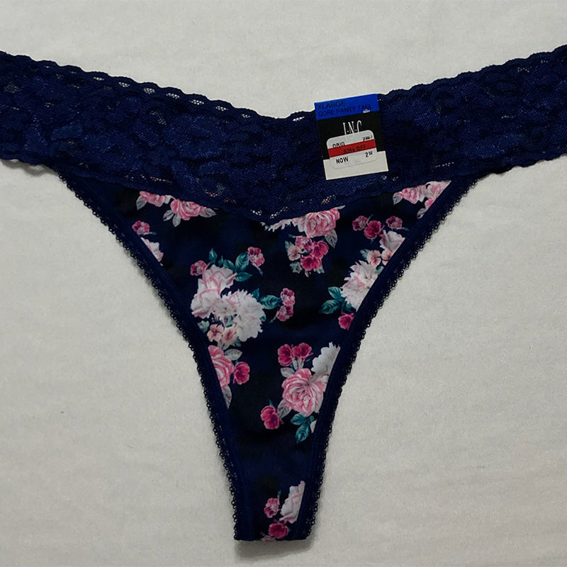 INC Lace-Trim Thong Underwear Multicolor XL