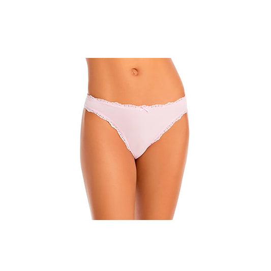 Aqua Lace Trim Thong Blush L