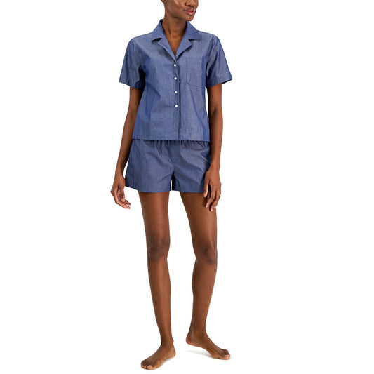 Jenni Cotton Chambray Short Pajamas Set XL
