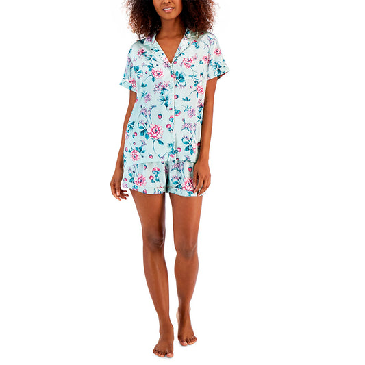 INC Notch Collar Pajamas Set Floral L